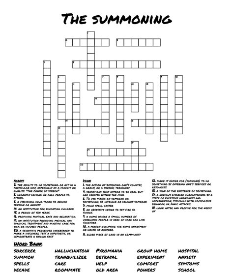 Summoning crossword clue. Things To Know About Summoning crossword clue. 